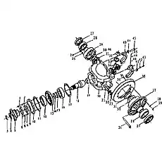 Axle shaft gear - Блок «Передняя задняя ось ведущей оси»  (номер на схеме: 30)