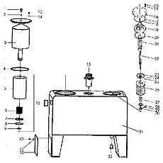 Air filter QUQ2.5-A - Блок «Гидравлический бак»  (номер на схеме: 15)