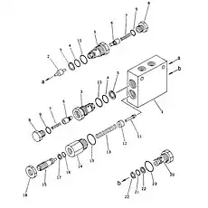 A18X14 - Блок «Клапан проверки вспомогательного клапана (для энергии наклона)»  (номер на схеме: 5)