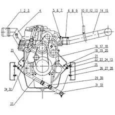 Air outlet pipe I - Блок «xz25k-45 Установка двигателя ii»  (номер на схеме: 5)