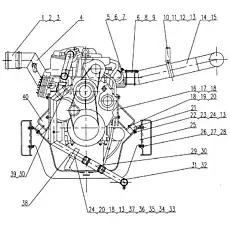 Air outlet pipe I - Блок «xz35k-45a Установка двигателя ii»  (номер на схеме: 5)