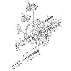 BAFFLE - Блок «Подъем лезвия и клапан управления рыхлителем»  (номер на схеме: 36)