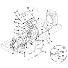 Adapter - Блок «Масляный контур в сборе трансмиссии и крутящего момента (CDM835E.02 I .02)»  (номер на схеме: 14)
