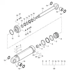 O-RING 170x5.3 - Блок «BUCKET TILTING CYLINDER 10C1753X0_000_00»  (номер на схеме: 11)
