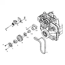Болт - Блок «Передняя часть двигателя»  (номер на схеме: 11)
