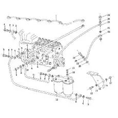 Блок кронштейна дизельного фильтра - Блок «топливные трубы»  (номер на схеме: 15)