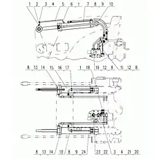 BIG CHAMER THAMER TUIKE TROM - Блок «Гидравлическая система цилиндра наклона»  (номер на схеме: 19)