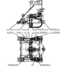 BIG CHAMBER TUBE OF RIGHT LIFT CYLINDER - Блок «Цилиндр подъемной рукояти в сборе»  (номер на схеме: 14)