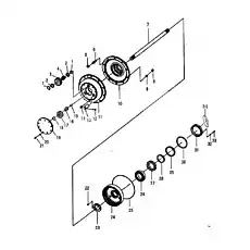 Retaining ring - Блок «Главный привод передней оси в сборе»  (номер на схеме: 2)