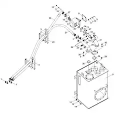 U-образный болт (TL008006) - Блок «Рабочая гидросистема 1»  (номер на схеме: 24)