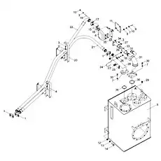 U-образный болт (TL008006) - Блок «Рабочая гидросистема 3»  (номер на схеме: 24)