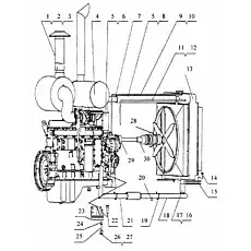 Кронштейн воздухоочистителя - Блок «Двигательная система»  (номер на схеме: 56)