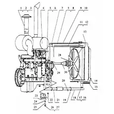Выхлопная труба - Блок «Двигательная система»  (номер на схеме: 19)