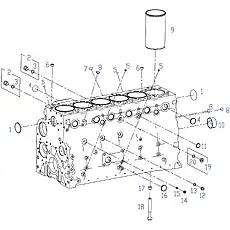 PLUG - Блок «Body, main bearing cap, cylinder liner, piston cooling nozzle»  (номер на схеме: 11)