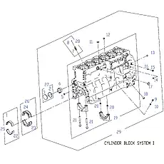 BOLT, MAIN BEARING - Блок «CYLINDER BLOCK SYSTEM 1»  (номер на схеме: 21)