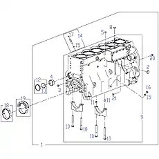 CYLINDER BLOCK ASSEMBLY SERVICE GROUP - Блок «CYLINDER BLOCK SYSTEM 1»  (номер на схеме: 9)