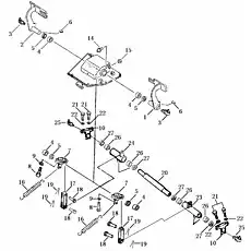 pedal, L. H - Блок «BRAKE PEDAL AND LINKAGE (1)»  (номер на схеме: 1)