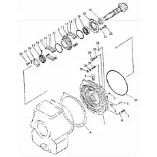 bearing - Блок «TORQFLOW TRANSMISSION REAR COVER»  (номер на схеме: 16)