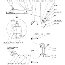 Air cylinder - Блок «REAR AXLE BRAKE PIPING»  (номер на схеме: 14)