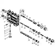 air valve body - Блок «Клапан выбора и изменения скорости»  (номер на схеме: 28)