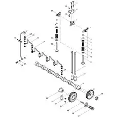 Intermediate gear shaft - Блок «Valve Train Group»  (номер на схеме: 23)