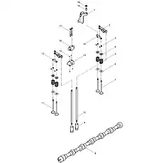 Rocker Arm Shaft Set - Блок «Valve Train Group»  (номер на схеме: 16)