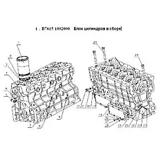 Прокладка торцевой крышки распределительного вала - Блок «B7615-1002000 Блок цилиндров в сборе»  (номер на схеме: 19)