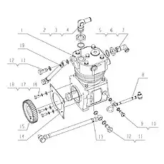 Seal washer 14 - Блок «G0219-3509000 Пневматический воздушный компрессор в сборе»  (номер на схеме: 12)