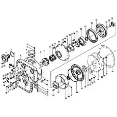 Корпус 1 турбины - Блок «ПРЕОБРАЗОВАТЕЛЬ КРУТЯЩЕГО МОМЕНТА»  (номер на схеме: 44)