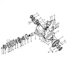 Bevel gear pad - Блок «Передняя/задняя ось главного привода»  (номер на схеме: 32)